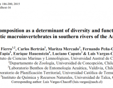 Landscape composition as a determinant of diversity and functional feeding groups of aquatic macroinvertebrates in southern rivers of the Araucanía, Chile.