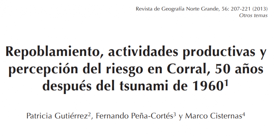 Repoblamiento, actividades productivas y percepción del riesgo en Corral, 50 años después del tsunami de 1960.