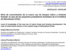 Nivel de conocimiento de la nueva Ley de bosque nativo y fomento forestal: el caso de los pequeños propietarios forestales de la Cordillera de Nahuelbuta (Chile).