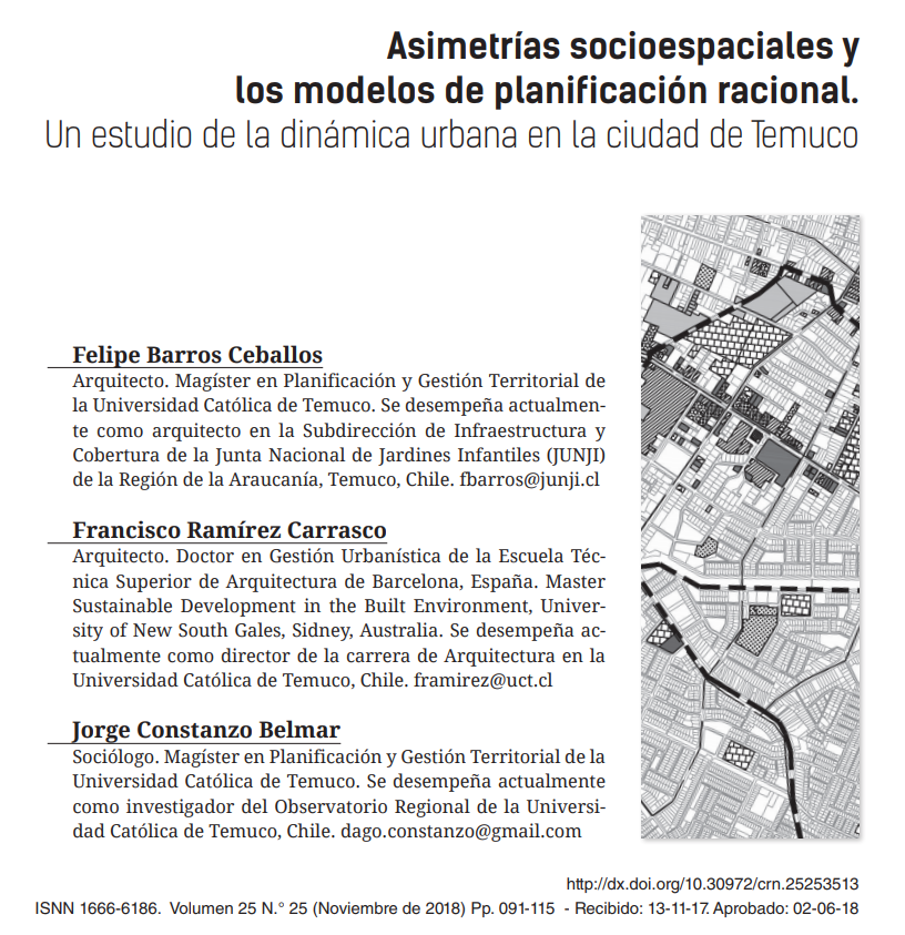 Asimetrías socioespaciales y los modelos de planificación racional. Un estudio de la dinámica urbana en la ciudad de Temuco.