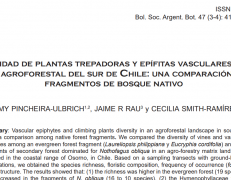 Diversidad de plantas trepadoras y epífitas vasculares en un paisaje agroforestal del sur de Chile: una comparación entre fragmentos de bosque nativo.