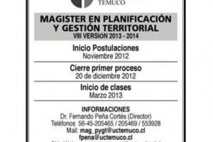 Magister en Planificación Territorial VIII versión
