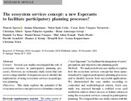 The ecosystem services concept: a new Esperanto to facilitate participatory planning processes?